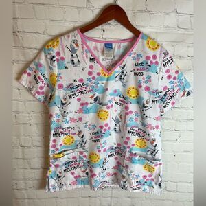Disney Womens Olaf Frozen Print Short Sleeve Medium